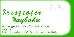 krisztofer maybohm business card